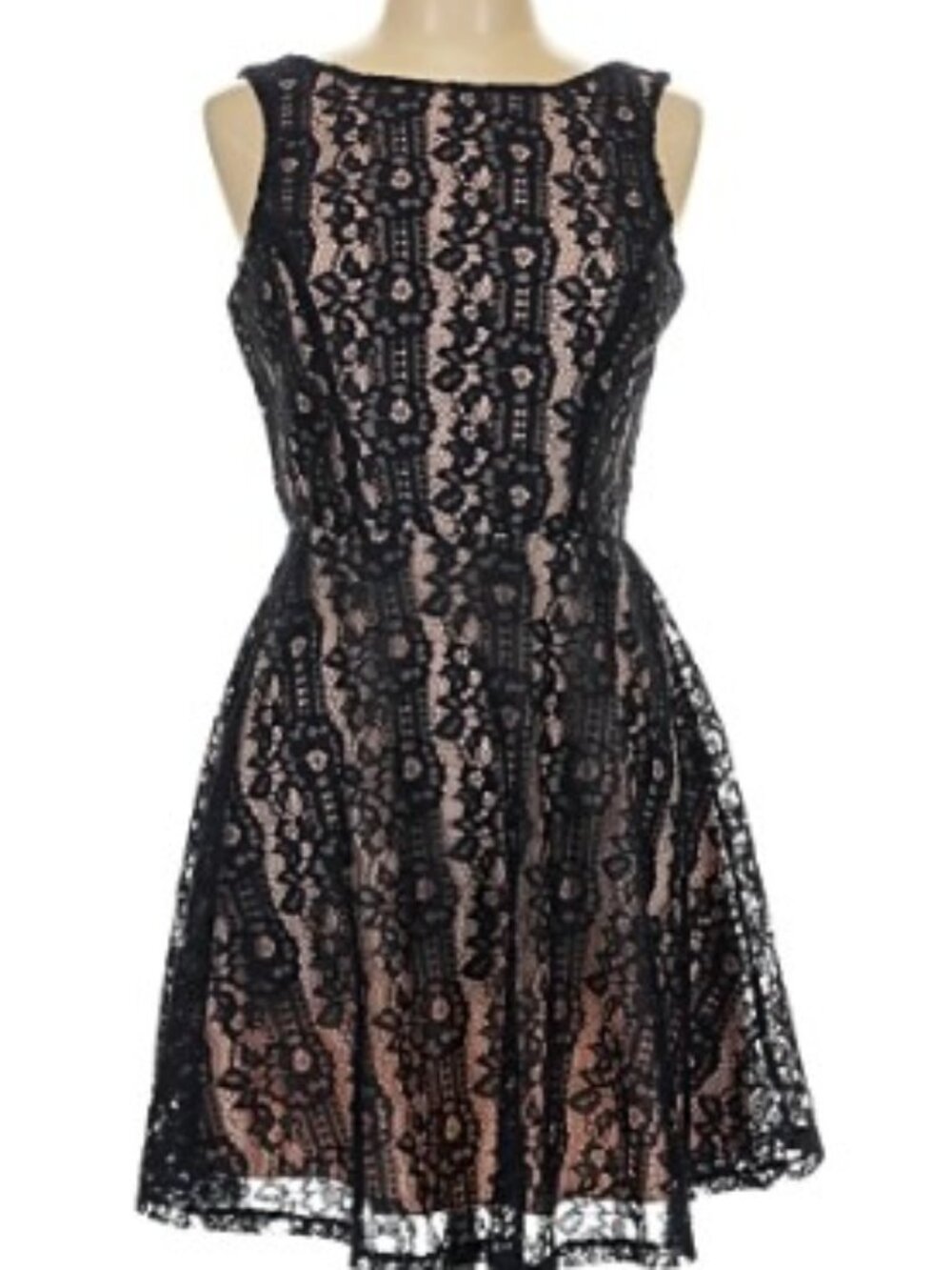 Speechless Black Lace Fit & Flare Dress | Size Large | Sleeveless Cocktail Dress